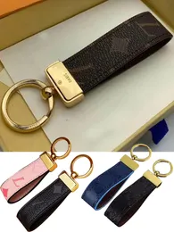 Leather Keychain High Quality Luxury Designer Keyring Zinc Alloy Letter Unisex Lanyard cute for women men Black White Metal Small accessories Card Holder 19CL