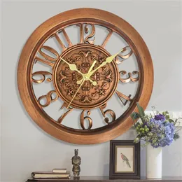 Relógios de parede Relógio nórdico Relógio Retro Vintage Numerais Árabe Classic Arqueado Quartz Reloj de Pared Horloge Murale Sala de estar criativa