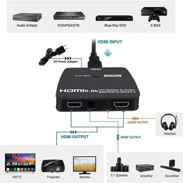 새로운 HDMI2.0 유통 업체 1 in 2 out Audio 1 2 4K60HzHDCP2.2