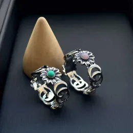 Factory por atacado 2023 Novas jóias de moda de alta qualidade de luxo para anel de flor de anel turquesa rosa de flor prata anel opala para amantes