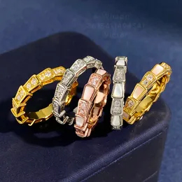 Buigari Snaketail Scale Pierścień dla kobiety Diamond Gold Splated 18K Rozmiar 6 7 8 T0P Jakość biżuterii klasyczny styl luksusowy prezent rocznicowy 008