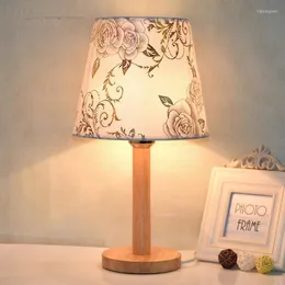 Lampy stołowe Lampa LED do sypialni salon drewno nocne biurko deco