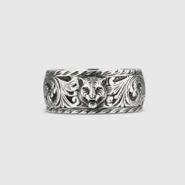 Fashion Collection 2023 New Luxury High Quality Fashion Jewelry for old tiger head ring made of Thai silver is fashionable and straight