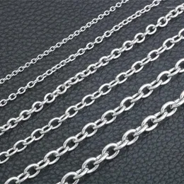 سلاسل من الفولاذ المقاوم للصدأ O سلسلة قلادة ذهبية اللون المجوهرات DIY للنساء الرجال 2MM 3MM 4MM 5MM