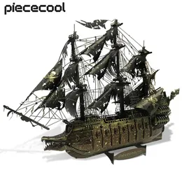 Blocks Piececool Model Building Zestawy Flying Dutchman 3D Puzzle Metal Diy Set Set Portywa dla dorosłych prezentów 230303