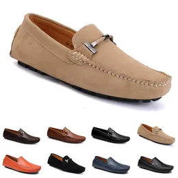 mens women Casual Shoes Leather soft sole black white red orange blue brown comfortable sneaker 042