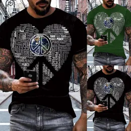 Męskie koszule Mężczyźnia Summer 3D Digital Printing Speishure Street Fashion okrągła szyjka koszula krótkie rękawie
