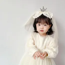 Accessori per capelli Ragazza Principessa Pizzo Vintage Bambini Per bambini Ragazze Cosplay Fasce per feste di compleanno Copricapo da sposa fatto a mano