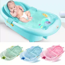 2023 Bathing Tubs & Seats Baby Bath Security Net Born Bathtub Support Mat Infant Shower Care Stuff Adjustable Safety Cradle Swing For