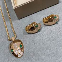 Buigari Snake Head Series Series Designer Necklace أقراط للمرأة بدلة المجوهرات الماس أعلى جودة عداد كلاسيكية مصمم العلامة التجارية هدية رائعة 007