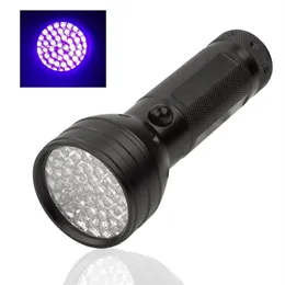 Draagbare 51Led UV LED Purple Light Black Flashlight Aluminium Shell 365-410 Nm Vervalde gedetecteerde Torch Lighting Lamp194A