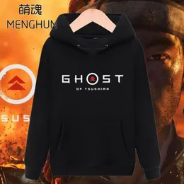 Herrtröjor coola spel svarta casuam män hoodie höst vinter spöke av tsushima gamer anpassa