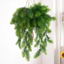 Dekorativa blommor prydnadsfest levererar hem dekoration vägg hängande växter livtro gran ving faux grönska konstgjorda tallnålar