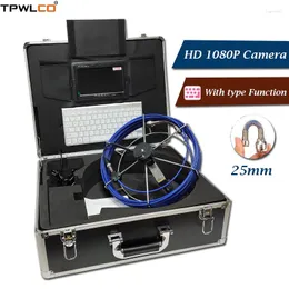 Pipeline Endoscope Inspection Device Industrial System With 7" Screen 20m Cable 25mm Color Video Camera Meter Counter