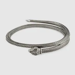 70% rabatt 2023 Nya lyxiga högkvalitativa modesmycken för thailändskt silverarmband svans Snake Man och kvinnliga älskare Punk Armband Open Mout