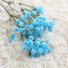 Fiori decorativi in ​​plastica artificiale Gypsophila bouquet floreali Disposizione per decorazioni per la casa Accessori centrali da tavolo da matrimonio fai -da -te accessori centrali