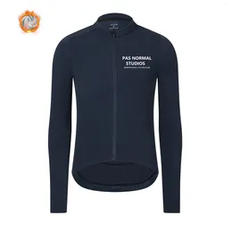 Giacche da corsa PNS Pas Normal Studios 2023 Winter Thermal Fleece Maglia da ciclismo manica lunga da uomo Top Uniform Mtb Bike Shirts Bicycle