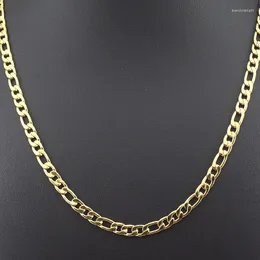 Chains AMUMIU 45-70cm 6mm Quality 316L Stainless Steel Gold Color Rope Necklace Man Woman Jewelry Male Gifts 2023 KN058