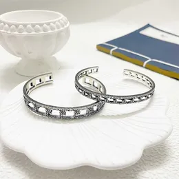 20% OFF 2023 New Luxury High Quality Fashion Jewelry for silver hollow out carved pattern Bracelet wide and narrow version used hand decoration couple