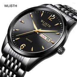 ساعة Wristhes Wlistth العلامة التجارية 2023 Glow-in-the-Dark Watch مع Quartz Stainless Strap Men's Men's