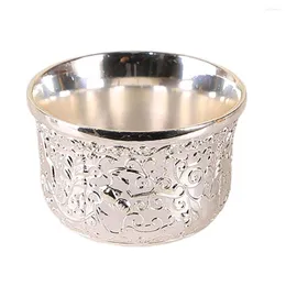 Cups Saucers & Teacup Retro Polishing Zinc Alloy Shiny Surface Liquor Cup For Office Drinkware Kitchen Tools