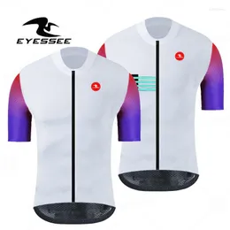 Kurtki wyścigowe Eyessee 2023 Summer White Cycling Jersey Man's Rower Clothing Ropa Ciclismo Szybki suchy rower rowerowy