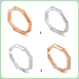 20% de desconto em todos os itens 2023 Novas jóias de moda de alta qualidade de luxo para novo link para amor série listrada espelho esculpido simples para homens e mulheres anel
