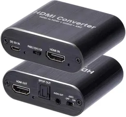 HDMI 2.0 audio splitter converter output fiber 3.5 headset ARC 4K60HZ Dolby DTS