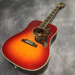 2023Custom electric guitar .41 Inch Hummingbird Series Back Panel Three-Piece D Barrel Sunset Red Acoustic Guitar