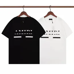 디자이너 A Miri Men Tshirt Limited Edition 커플 Tees Street Wear 패션 브랜드 셔츠 Splash-ink Letter 인쇄 Amirs 짧은 슬리브 캐주얼 느슨한 남자 Tee Crewneck 5a
