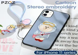 Voor Apple iPhone 11 Pro Max iPhone11 Protective Case Luxe Siliconen Case Cartoon Antifall mobiele telefoon Shell Back Cover 6360006