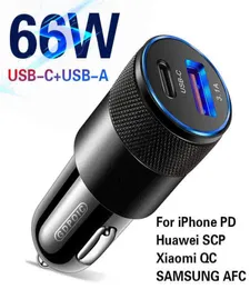 66W USBカー充電器タイプC高速充電電話アダプター用iPhone 13 12 11 Pro Max Redmi Huawei Samsung S21 S22電話充電器w3905518