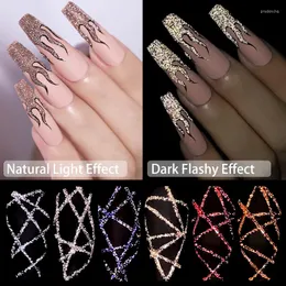 Nagelgel lilycute reflekterande glitter linje polska 5 ml 6 färger målar naglar ritning för uv/led diy målning