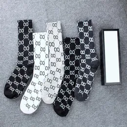 Kadınlar Uzun çoraplar moda yüksek kaliteli kadın ve erkek stoklama mektubu G Sock Chaussettes de Marque Luxe Box293Z