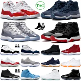 Cherry 11 Basketball Shoes 11s Midnight Navy Animal Instinct criou Jumpman Jubileu de 25º aniversário Cool cinza criado 72-10 Metallic Silver Men.