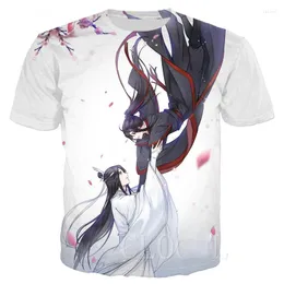 Męskie koszule mężczyzna mężczyzna kobieta letnia koszulka pullover Grandmaster demonicznej uprawy anime mo dao zu shi 3d print tshirt luźne ubrania