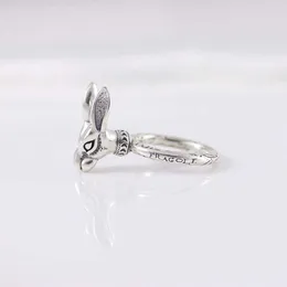 95% OFF 2023 New Luxury High Quality Fashion Jewelry for rabbit head men and women silver for lovers wind pair ring personality trend