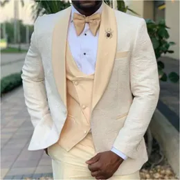Men's Suits & Blazers 2023 Wedding Bridegroom Formal Tuxedos Floral Style Slim Fit Men 3 Pieces Jacket Vest With Pants African Anzug Herren