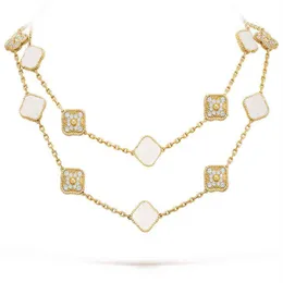 Schmuck Luxus Frauen Pendelklee Geschenk Braut Hochzeit Silberketten für Mädchen266c
