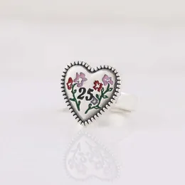 Factory grossist 2023 Nya lyxiga högkvalitativa modesmycken för serie Ring Silver Flower Digital Par Ring Valentine's Day Gift Anniversary