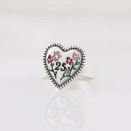 20% rabatt 2023 Ny lyxig högkvalitativ modesmycken för serie Ring Silver Flower Digital Par Ring Valentine's Day Gift Anniversary