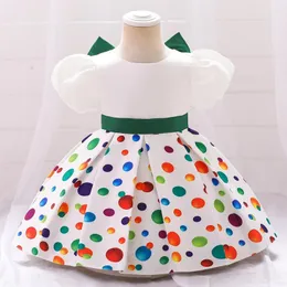 فتاة الفتاة esttoddler baby Girls Green Birthday Princess Kids Short Sleeve Clother Satin Print Flower Dress