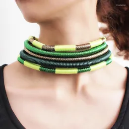 Choker Chokers Punk Splicing And Mixing Colors Multilayer Coarse Chain Necklace For Women Statement Magnetic Button Fashion JewelryChokers