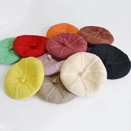 Hats Caps & Fashion Knit Beret Multicolor Children Baby Autumn Winter Styling Accessories Hipster Painter Hat For Girls Kids Bonnet