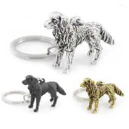 سلاسل المفاتيح عتيقة 3D Golden Retriever Dog Keains Cute Pet Bag Bag Carking Jewelry for Men Girls Gift Associory