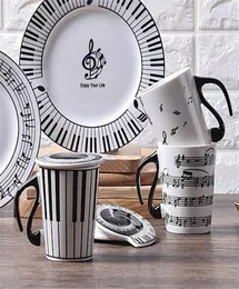 Tazas de 280 ml de tazas de café de piano con teclado TAP Cup 8 pulgadas de música creativa de 8 pulgadas y tazón o mugs6127955