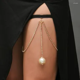 Ketten Mehrschichtige Kristallkette Perlenanhänger Bein Lange elastische Mode Frauen Körperschmuck