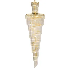 Lampadario a spirale crsytal illuminazione scala moderna lunga lampadario lampada a sospensione 80cm diametro 260cm altezza per hotel di lusso villa duplex home decor