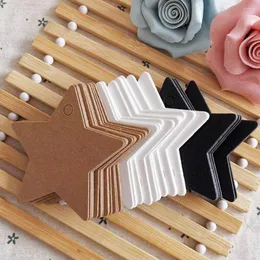 Gift Wrap 50Pcs 6 6cm Kraft Paper Five-pointed Star Card Tags Solid Color Writable Hand Painted Wrapping Cards Party Supplies