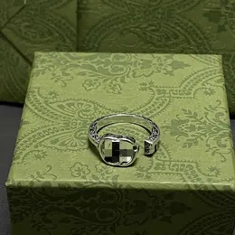 60% zniżki na 2023 Nowy luksusowa wysokiej jakości biżuteria modowa dla srebrnego podwójnego pierścienia w porównaniu ze starymi mężczyznami i kobietami